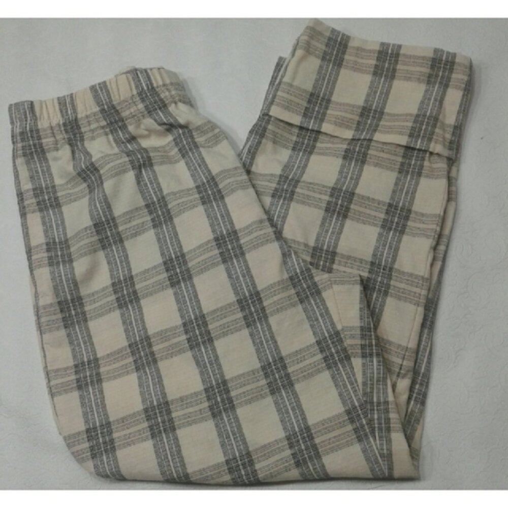 Zara plaid pants black and white size L